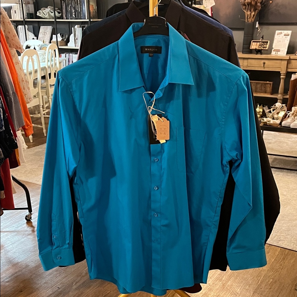 Marquise Vibrant Blue Men's Dress Shirt